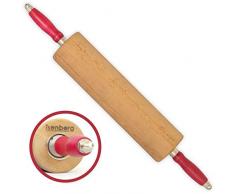 isenberg® Profi Rollholz - aus einem Stück Buchenholz - Kugelgelagert (30 cm) (Nudelholz, Teigrolle, Backrolle)