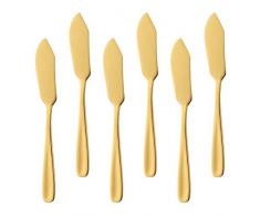 Do Buy klein Buttermesser Set 18/10 Edelstahl Gold Dessertmesser 6-teiliges, 15,5 cm Länge Nutella Streich Messer für Butter Sahne, Spülmaschinengeeignet