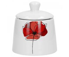 Van Well Monika Zuckerdose mit Deckel, Ø 90 mm, 280 ml, Blumendekor, Kaffeezubehör, edles Marken-Porzellan