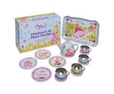 Lucy Locket – „Prinzessin“ Mini-Teeservice aus Metall – 14-teiliges Teeservice für Mädchen und Jungen – Spielgeschirr für Kinder