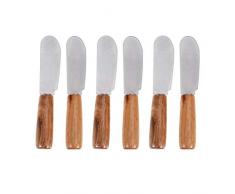 Hemoton 6 Stück Buttermesser Holzgriff Messer Edelstahl Frühstücksmesser Vorspeisenmesser Frühstück Besteck Küche Restaurant Zuhause Küchenhelfer