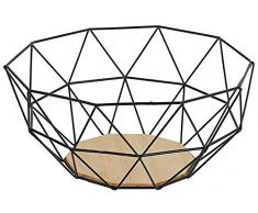 Gusta Obstkorb aus schwarzem Metall mit Holzboden