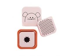 LÄSSIG Kinder Snackbox 3er Set stapelbar spülmaschinengeeignet/Snackbox Little Chums Mouse