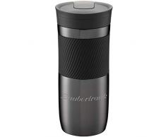 Contigo Thermobecher Byron Gunmetal 470 ml mit persönlicher Rund-Gravur gelasert Silikon-Manschette praktischer Snapseal-Verschluss auslaufsicher