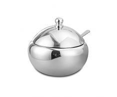 SUS304 Edelstahl-Zuckerdose, für Gewürze, mit Deckel und Löffel für Salz Zucker Kaffee Tee Kräuter m