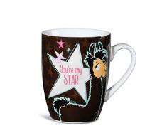 Nici 43581 Porzellantasse Lama Lorenzo Youre My Star, 8 x 10 cm, weiß mit Buntem Aufdruck