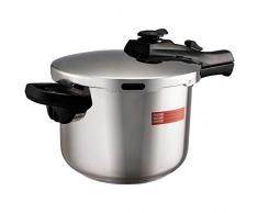 COSTWAY Schnellkochtopf,Pressure Cooker, Dampfdrucktopf,Dampfkochtopf, Druckkochtopf,Kochtopf Edelstahl 6 L mit Sicherheitsventil Dampfgitter 42,5 x 24,8 x 23cm