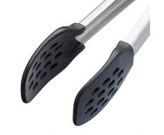 Kitchen Craft MasterClass Küchenzange aus Metall mit Nylonkopf, 28 cm (11 Zoll), Schwarz/Silber, 28 x 18 x 18 cm