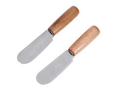 UPKOCH 6 Stück Edelstahl Buttermesser Butterstreuer Server Küchenutensilien mit Holzgriff für Frühstückspreads Käse Gewürze