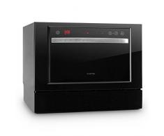 Klarstein Amazonia 6 Luminance Spülmaschine Tischgeschirrspüler (Glas-Front, freistehend, A+, 174 kWh/Jahr, 55 cm breit, 49 dB leise, 6 Maßgedecke, 6 Programme, Aquastop) schwarz