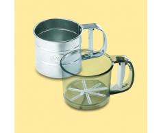 Dr. Oetker Einhand-Mehlsieb Ø10,5, zum gleichmäßigen und feinen Bemehlen und Bestreuen, sichere Einhand-Bedienung, 350g Füllvolumen, einfache Handhabung, (Farbe: silber), Menge: 1 Stück