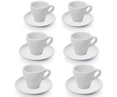 Gastro Spirit - 12 teiliges Espresso-Tassen/Mokka-Tassen Set - Weiß, 90 ml, Porzellan, dickwandig, spülmaschinenfest, Gastronomie-Qualität