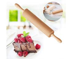 WELLXUNK Umweltfreundliches Nudelholz aus europäischem Buchenholz, Non-Stick Null Wartung Zum Perfekt Backzubehör für Fondant, Pizza, Kuchen, Nudelteig und Mürbeteig