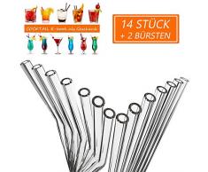 KYONANO Glasstrohalme, Strohhalm Glas 16er, Glas Strohhalm, Transparent Breite Glasstrohhalme, Glasstrohhalm inkl. Kostenloser E-Book, Glas Strohhalme BPA frei, Strohhalme Glas, Trinkhalm Glas …