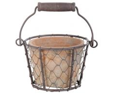 Esschert AT09 at Topf im Drahtkorb/Henkel