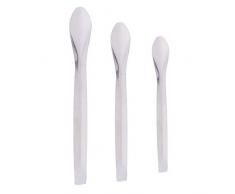 UKCOCO 3 Stücke Lab Spatel, Edelstahl Micro Labor Löffel Reagenz Probenahme Löffel Labor Medizin Löffel (Silber)