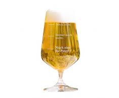 AMAVEL Bierglas mit Gravur, Maßeinheiten, Noch eins, Personalisiert mit Namen, Pilstulpe, Füllmenge: 0,4 l