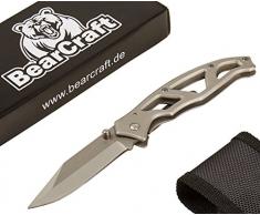 BearCraft Klappmesser | Outdoor Survival Taschenmesser mit Edelstahlgriff