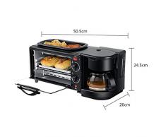 ZDAMN Frühstück-Maschine Haushalt Multifunktionale DREI-in-one Frühstück Maschine Mini Elektro-Ofen Kaffee Omelette Brot-Kasten (Farbe : Black, Size : 45.5x18x20.5CM)
