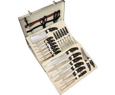 FRX 25 TLG. Messerset + Steakbesteck Set im Koffer Besteckkoffer Messerkoffer Küchenmesser + Steak Besteck (25 TLG.)