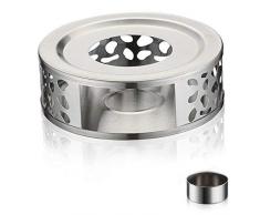 Sheny Teewärmer Edelstahl，Schlichtes Stövchen，Teewärmer für Teekanne，durchmessern 15cm，Teelicht und Teekanne ist Nicht enthalten