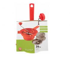 Home Passiergerät mit 3 Scheiben, 20 cm, Edelstahl, Rot