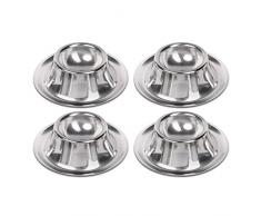 Schramm® 4 Stück Edelstahl Eierbecher poliert stapelbar 4 Eier Becher Egg Cup Eierständer Ständer 4 Personen Gastro Qualität 4er Pack
