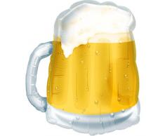 Amakando Folienballon Bierglas - Bierkrug - Dekoration Oktoberfest Wiesn Party Motivballo Figurenballon Maßkrug Shaped Balloon Biergarten Luftballon Bierkrug