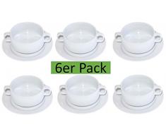 TAMLED SET Suppentasse 0,26 l mit Henkelgriffen + Untertasse 6er