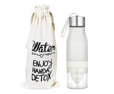 Koojawind 650 ml wasserflasche fruchtsaft lemon infusion flasche infuser trinken kunststoff tragbare flasche für wasser outdoor sports weihnachtsgeschenk, sportflasche gesundheit saft trinken tasse