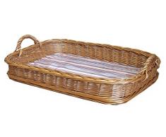 Tablett rechteckig, braun, T 53cm x B 37cm x H 8cm