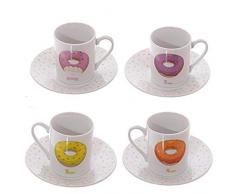 Fast Food Donut Design Espresso Tasse mit Untertasse 2er-Set