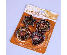 INEP Kinder Edelstahl Sandwichmesser, 8-teiliges Brotmesser rund/herzförmige/hexagonal/Blume-förmige Messer für Bento Mittagessen oder Partei liefert Kinder