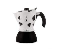 Bialetti Moka Mukka Express Espressokocher, Aluminium, schwarz/weiß, 21,3 x 17,5 x 13