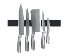 Original Messerleiste, Magnetleiste mit Schutz aus Silikon für Messer ohne Kratzer, Messerhalter in schwarz, Magnetschiene 40 cm, Magnet - extra stark, Leichte Messeraufbewahrung in der Küche