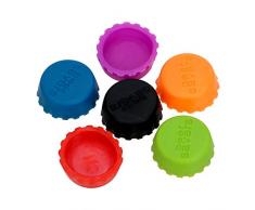 Runy Essig Soja-Korktail Deckel 6 Stück/Set Weinstopfen 3 cm Konservierungs-Abdeckung Kreative Flaschenhülle Silikon Bierflaschenverschluss