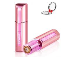 Elektrorasierer Damen CouHaP Tragbarer Schmerzlose Haarentferner für Frauen, Rosa Damenrasierer Gesicht Elektrische mit Reisespiegel für Kosmetik