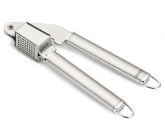 Leifheit Knoblauchpresse Sterling-Serie, Knoblauchschneider aus rostfreiem Edelstahl, garlic press, hochwertiges Design, einfache Handhabung und Reinigung, silber