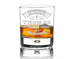 polar-effekt Whiskyglas Personalisiert 330 ml - Geschenk-Idee für Männer - Tumbler Whiskeyglas mit Gravur Name und Jahreszahl mit Motiv Original-Exclusive