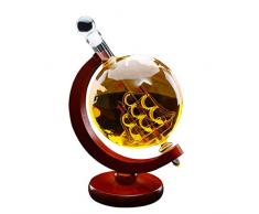 XJJ Weinregal Glas Leere Weinflasche Glas einweichen Flasche Dekanterflasche, Globus Flaschenhalter, hermetisch abgedichtet |Weinkaraffe, Massivholz weinregal Metall (Size : A)