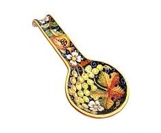 CERAMICHE DARTE PARRINI- künstlerische italienische Keramik, Verlegung Schöpfkelle, Trauben Dekoration, Hand in ITALIEN Toscana bemalt