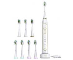 Elektrische Zahnbürste Schall Elektrisch Schallzahnbürste 5 Modi 8 Bürstenköpfe Schnellladegerätbetriebene Zahnbürste für 30 Tage, eingebauter Smart Timer Wiederaufladbare Zahnbürsten