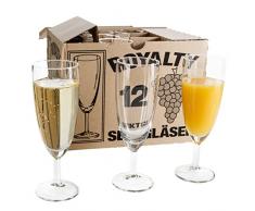 Van Well 24er Set Sektglas Royalty Standard, 18 cl, Ø 50 mm, H 160 mm, Sektflöte, Kelchglas, Champagner-u. Prosecco-Glas, Partyglas, glasklar, Gastronomie