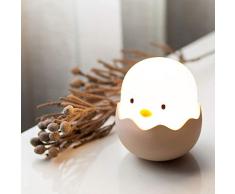 UltraBright Nettes LED Eierschalen Huhn Baby Nachtlicht, Wiederaufladbare & Dimmbar Eierschale Küken Tumbler Lampe fur Schlafzimmer, Kinderzimmer, Nachttisch Baby Fütterung (Weiß 6500K)
