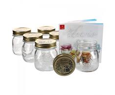 6er Set Einmachglas Original Quattro Stagioni 0,25L incl. Bormioli Rezeptheft