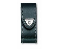 Victorinox Leder-Etui (für Taschenmesser, Gürtelschlaufe, Klettverschluss, schwarz, 3cm x 10cm) schwarz
