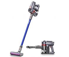 Holife Akku Staubsauger 20kPa Beutellos, 22,2V/250W 2in1 Stiel- & Handstaubsauger Kabellos (Akku Abnehmbar, 45min, Wandhalterung mit Ladestaion, 4-Stufen-Filtersystem), Super Leicht Schlank Flexibel