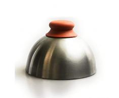 Gastronette Burgerhaube Burger Glocke orange Cloche Abdeckhaube zum Grillen und Schmelzen von Cheeseburger Burgerglocke Haube für Hamburger Steaks bringt Käse zum Schmelzen Edelstahl Plancha Zubehör
