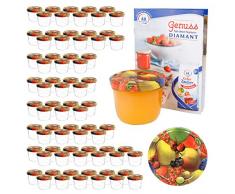 MamboCat 100er 230 ml Sturzglas-Set | Einmachgläser + Twist-Off-Deckel Obst gelbe Birne + GRATIS Rezeptheft | einkochen & konservieren | backofengeeignet