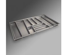 ORGA-Box® II Besteckeinsatz für Nobilia 90er Schublade (462 x 805 mm Bitte MESSEN SIE Ihr SCHUBLADENINNENMAß!) Silbergrau